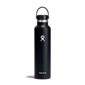 Black Hydro Flask 24 oz Standard Mouth | XMWVTGD-42