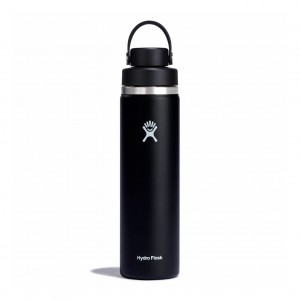 Black Hydro Flask 24 oz Wide Mouth with Flex Chug Cap | EMXPVTI-90