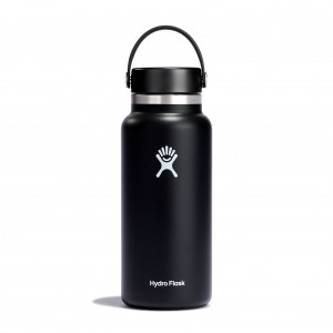 Black Hydro Flask 32 oz Wide Mouth | EHSTKMZ-83