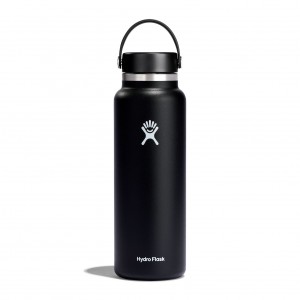 Black Hydro Flask 40 oz Wide Mouth | MPEAGBS-72