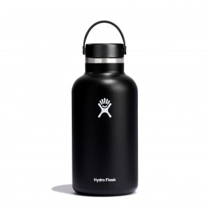 Black Hydro Flask 64 oz Wide Mouth | ITMCGUO-96