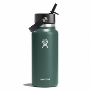 Fir Hydro Flask 32 oz Wide Mouth with Flex Straw Cap | JZXPRLB-59