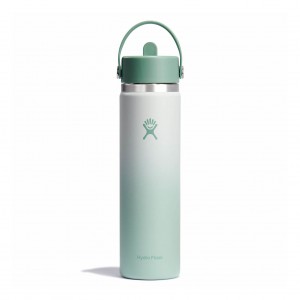 Matcha Ombre Hydro Flask 24 oz Wide Mouth with Flex Straw Cap | TZAPVQI-06