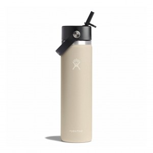 Oat Hydro Flask 24 oz Wide Mouth with Flex Straw Cap | QLJICVP-37