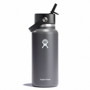 Stone Hydro Flask 32 oz Wide Mouth with Flex Straw Cap | VDITXJU-89