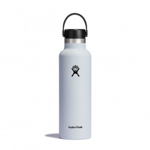 White Hydro Flask 21 oz Standard Mouth | ODYQVSF-41