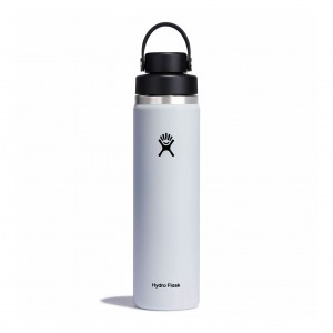 White Hydro Flask 24 oz Wide Mouth with Flex Chug Cap | BCIONJT-46