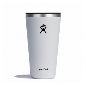 White Hydro Flask 28 oz All Around™ Tumbler | UOLMBAC-63