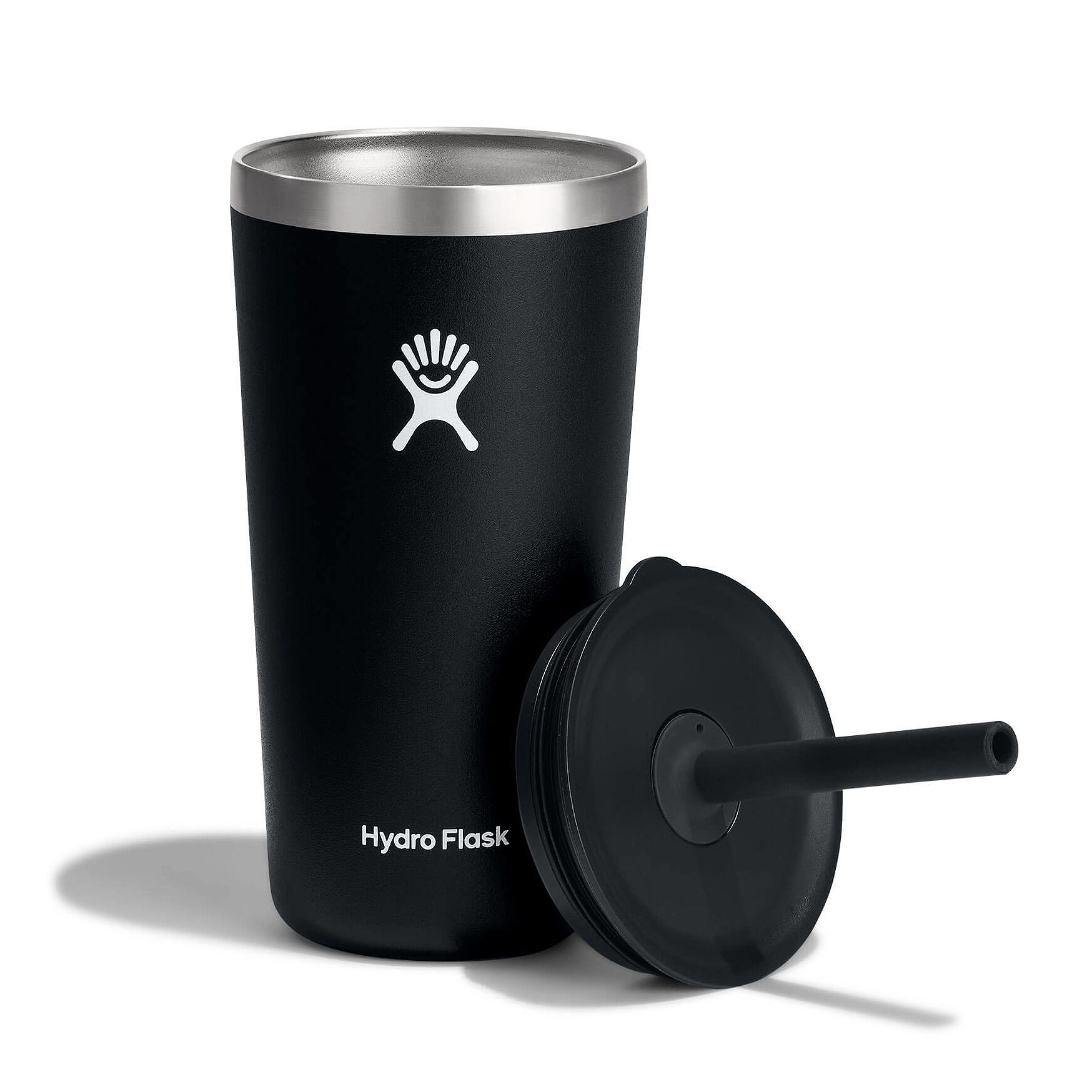 Black Hydro Flask 20 oz All Around™ Tumbler with Straw Lid | TKJHFDR-96