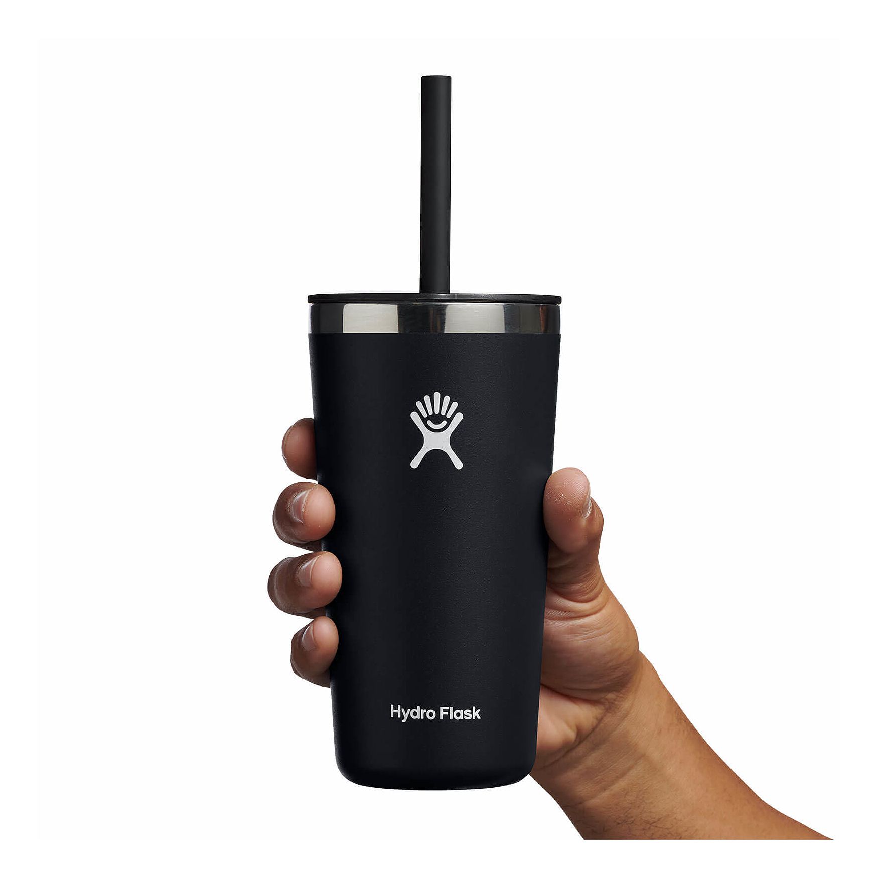 Black Hydro Flask 20 oz All Around™ Tumbler with Straw Lid | TKJHFDR-96