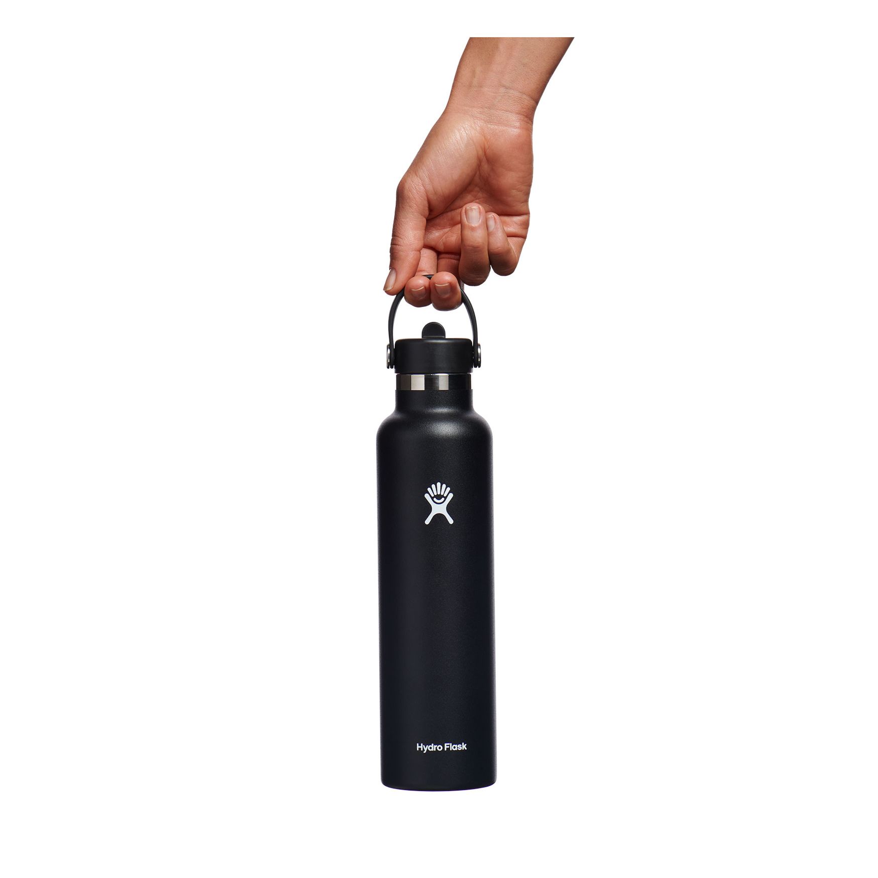 Black Hydro Flask 24 oz Standard Mouth with Flex Straw Cap | LFTSGOC-18