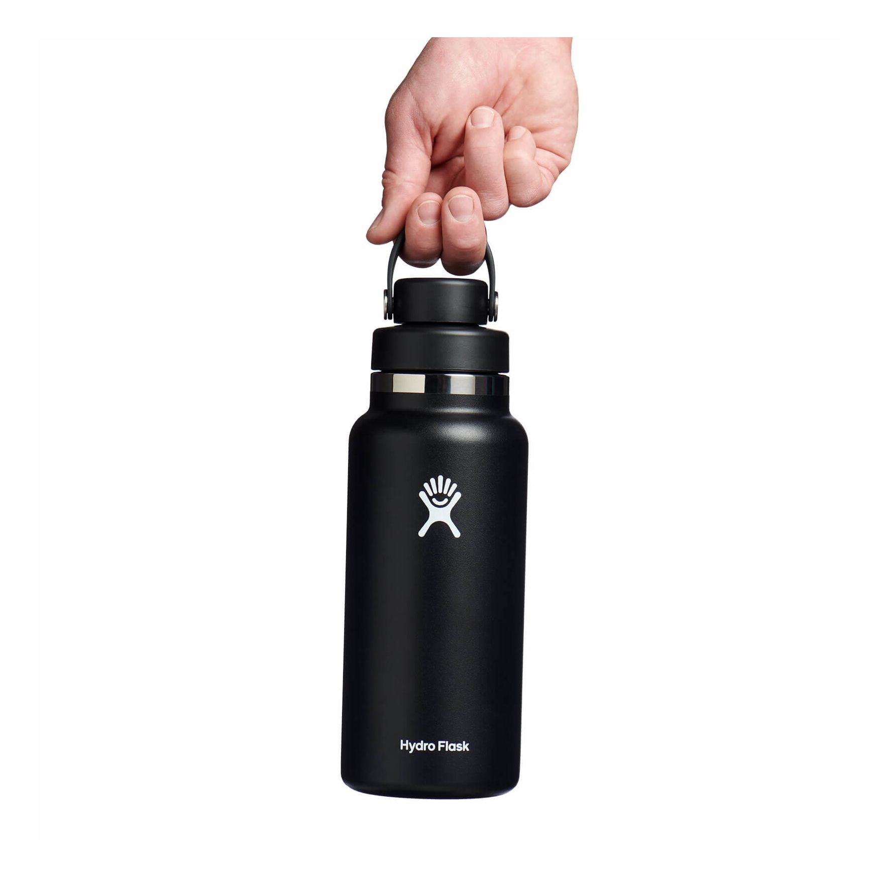 Black Hydro Flask 32 oz Wide Mouth with Flex Chug Cap | OHZDQMI-75