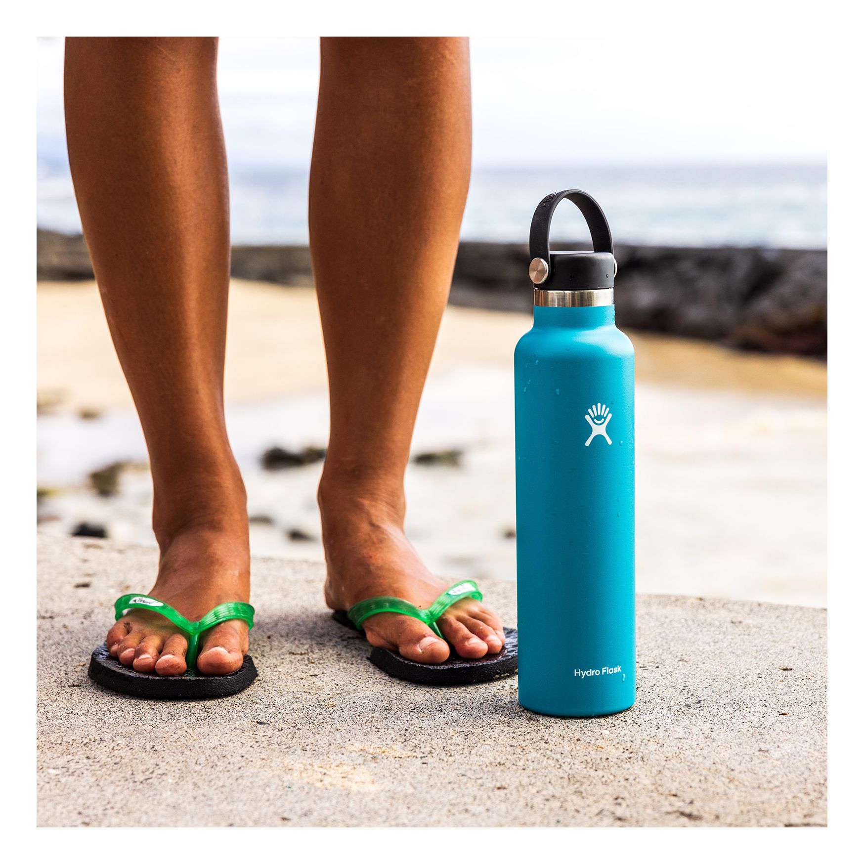 Black Hydro Flask Standard Mouth Flex Cap | DWJXYFZ-53