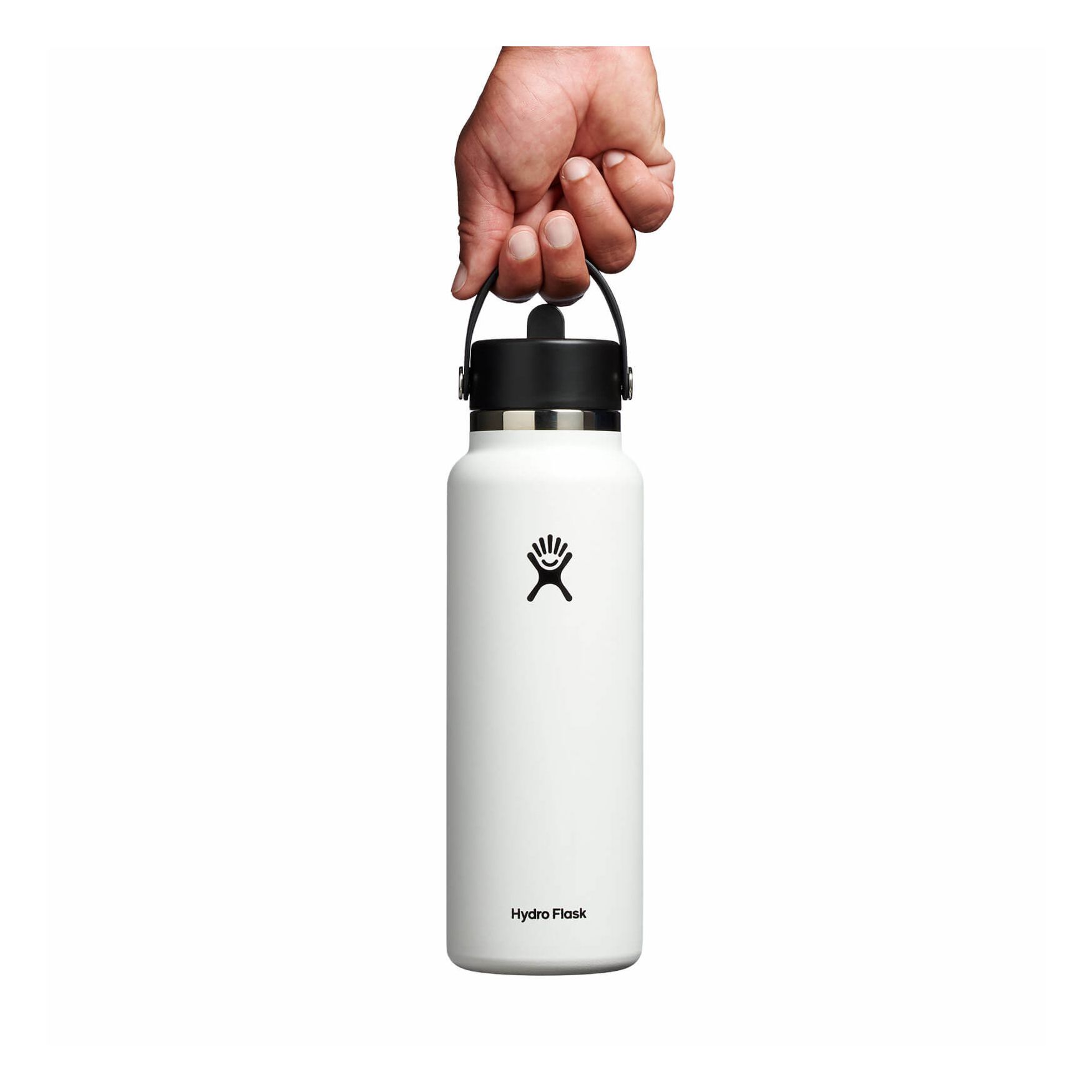 White Hydro Flask 40 oz Wide Mouth with Flex Straw Cap | DBRSIOA-19